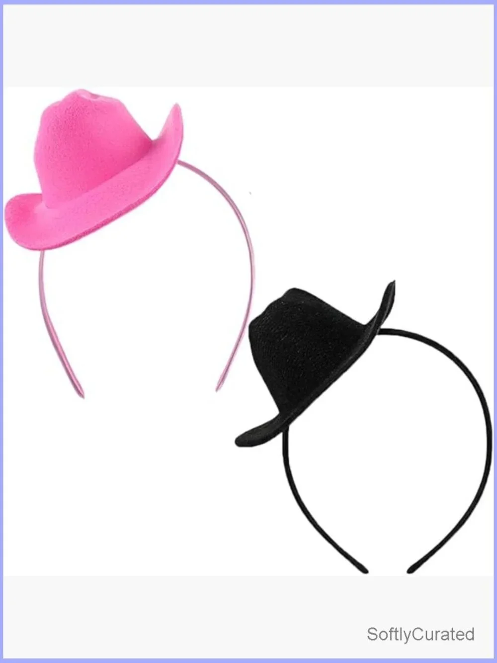 2 Pc Cowgirl Hat Headband Set Mini Cowboy Hat Hair Accessory
